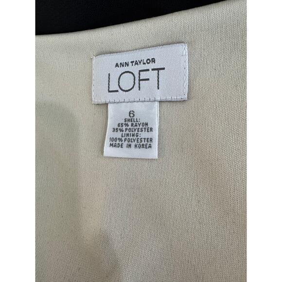 Ann Taylor LOFT Dress Women’s 6 Black Floral A-Line - Picture 4 of 4